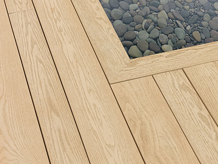 Ashwood decking alternating 126mm and 176mm