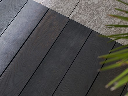 Burnt cedar decking