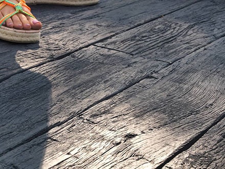 Embered decking close up photo
