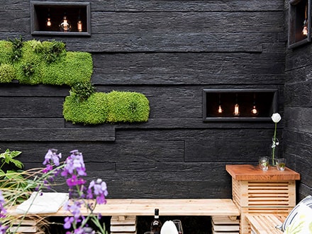 Embered feature wall