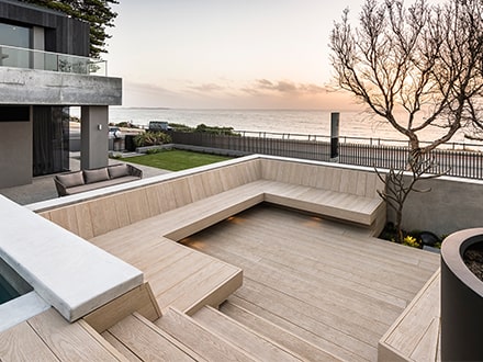 Limed oak sunken seating